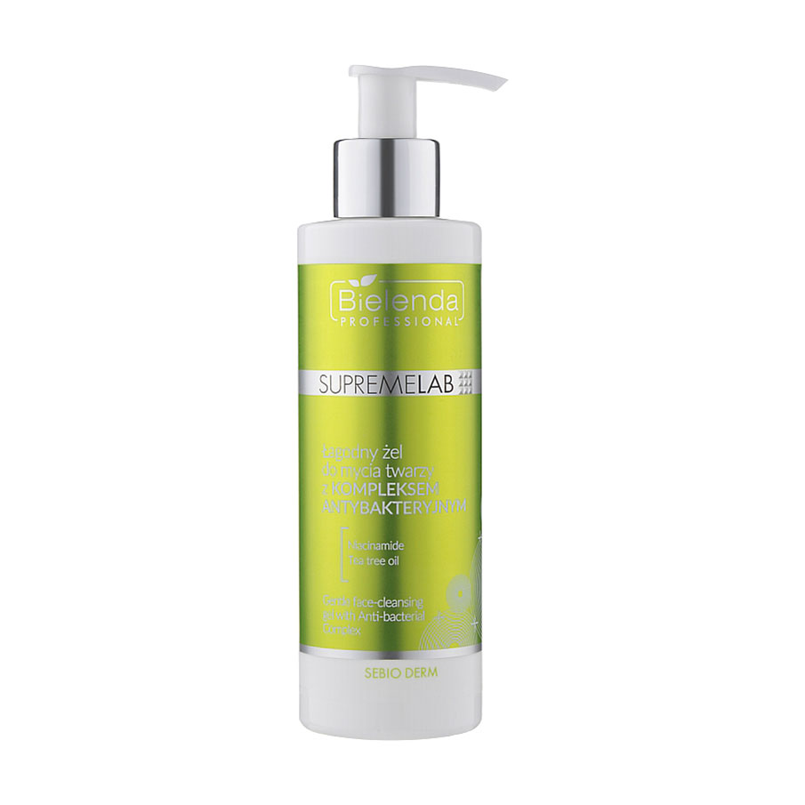 Делікатний гель для вмивання Bielenda Professional Supremelab Sebio Derm Gentle Face-Cleansing з антибактеріальним комплексом, 190 г